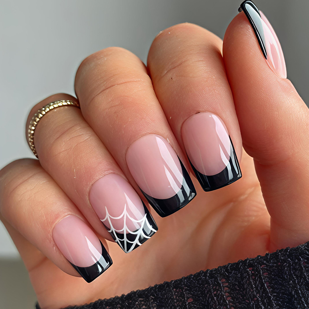 Nail Art Y2K - 24 Uñas Postizas de Halloween, Color
