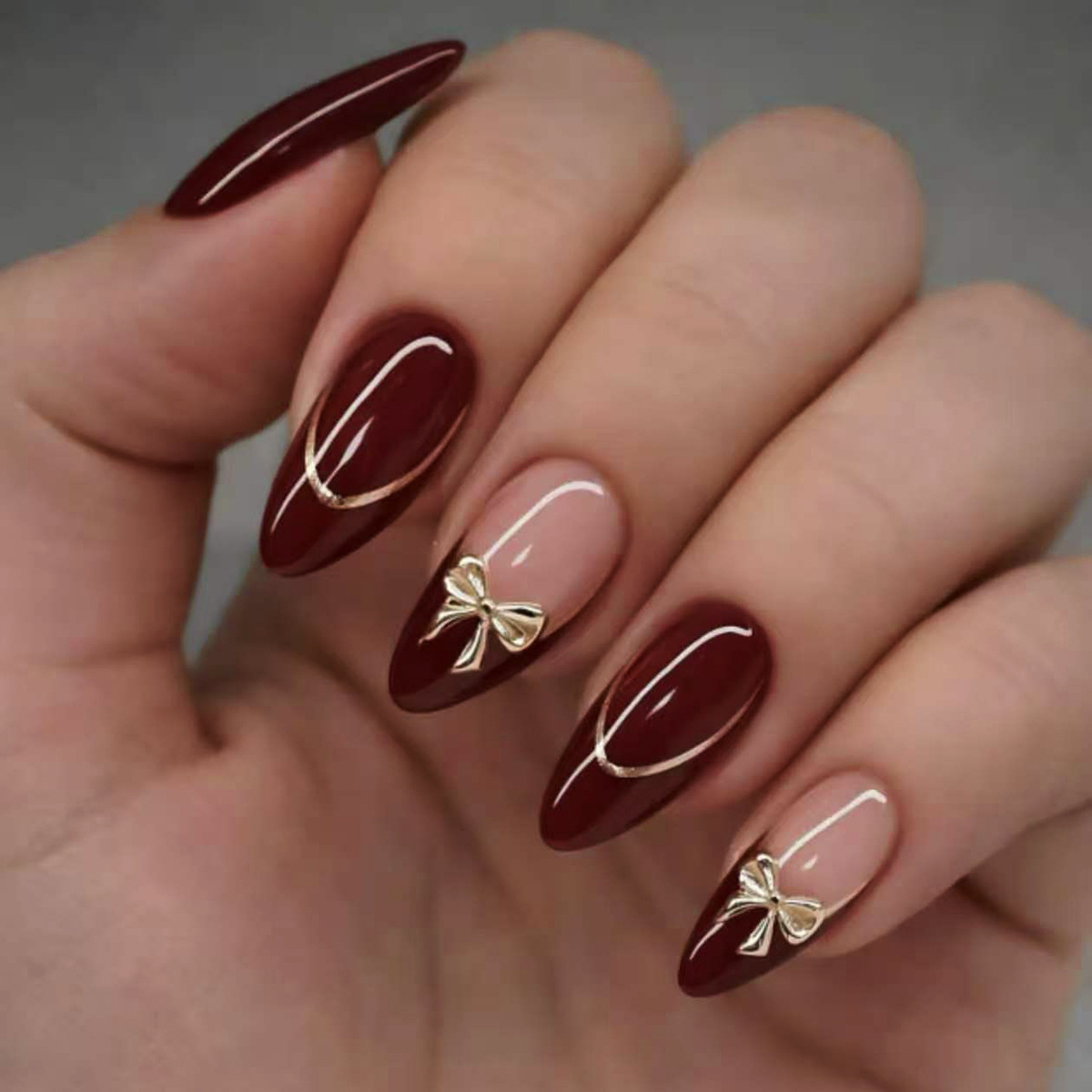 Nail Art Simple - 24 Uds. de Uñas Postizas Francesas