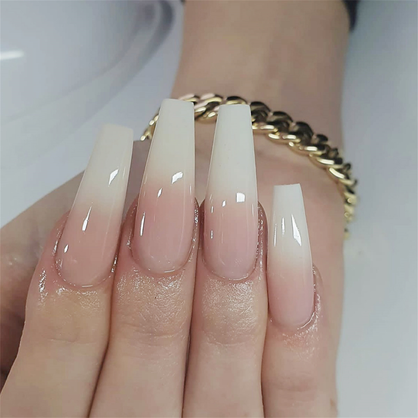 Nail Art Simple - Uñas postizas largas estilo bailarina para