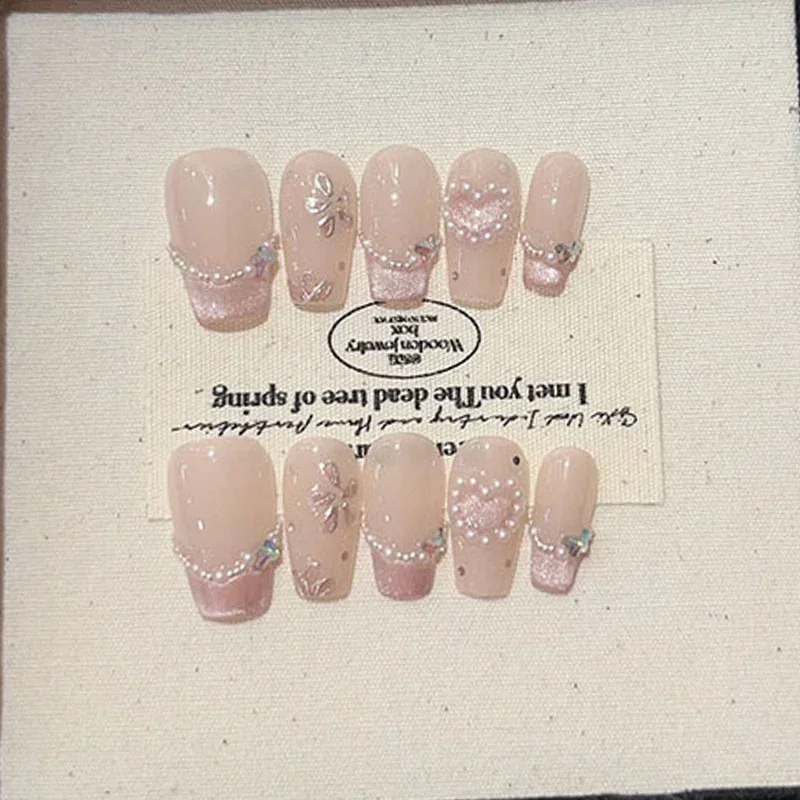 Nail Art Cat Eye Pink - 10 Uds. De polvo de ojo
