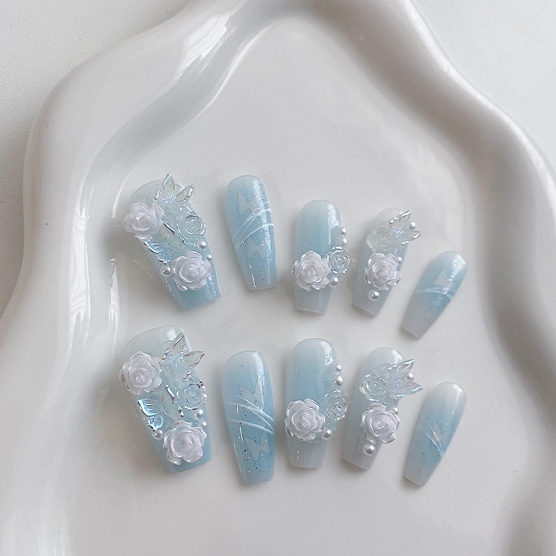 Nail Art Y2K - 10 piezas de uñas artificiales hechas