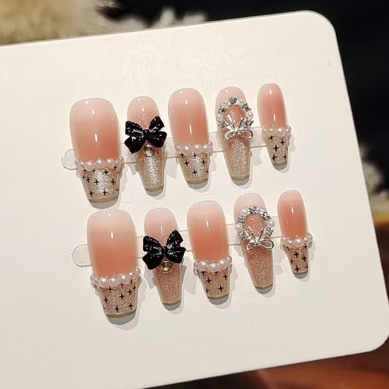 Nail Art French Nails - 10 Uds. Uñas Postizas de Lujo