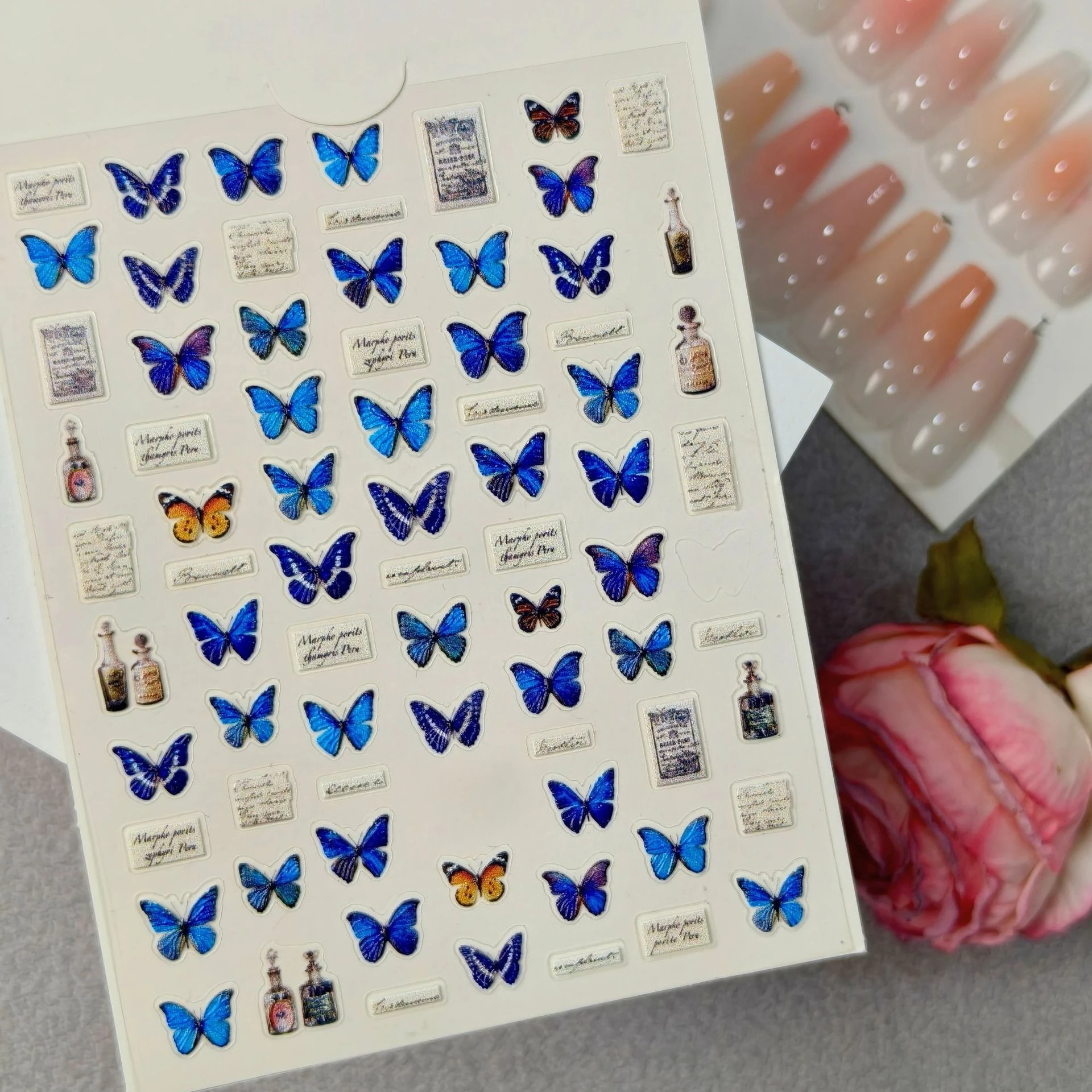 Nail Art Ice Blue - 1 Juego de Adhesivos para Uñas