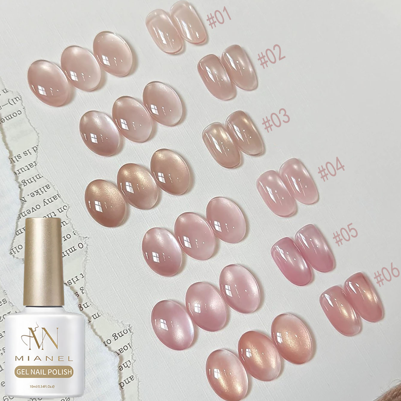 Nail Art Cat Eye Pink - Esmalte de Uñas en Gel MIANEL