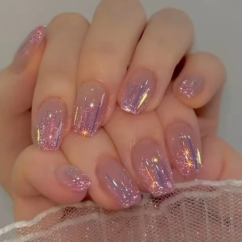 Nail Art Simple - Juego de 24 uñas postizas acrílicas