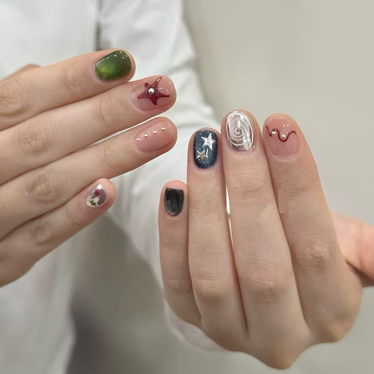 10 Uds. De ojos de gato con pu - Nail Art Y2K reseña y precio