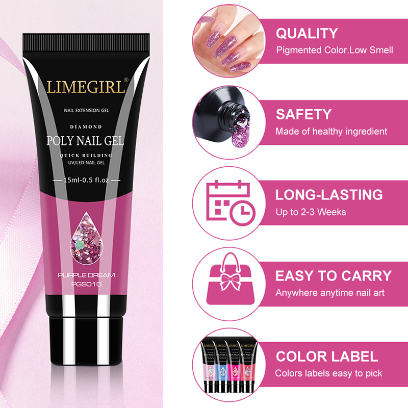 LIMEGIRL Kit de Uñas de 15ml,  - Nail Art Extension Cat Eye reseña y precio