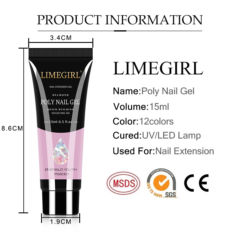 LIMEGIRL Kit de Uñas de 15ml,  - Nail Art Extension Cat Eye reseña y precio