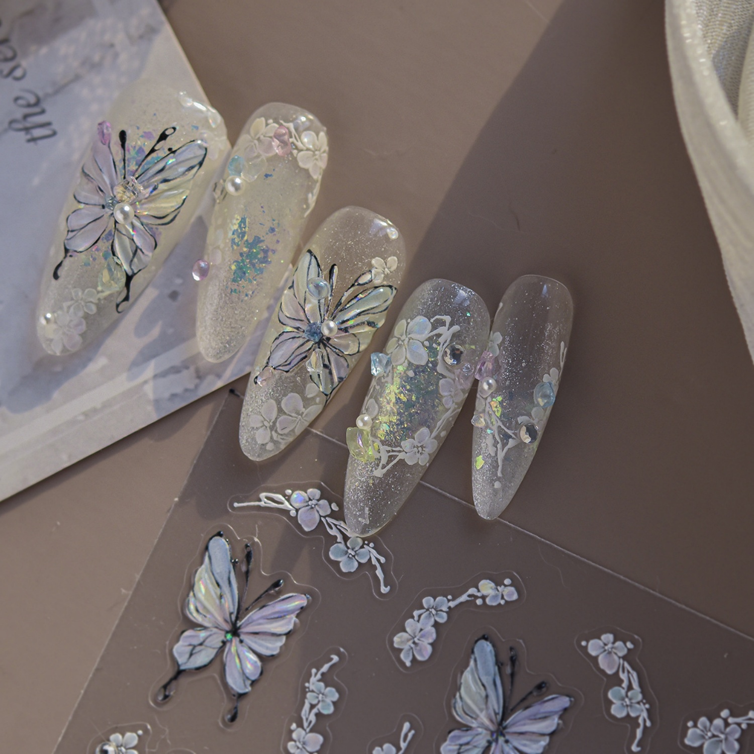 Pegatinas autoadhesivas 5D par - Nail Art Ice Blue reseña y precio