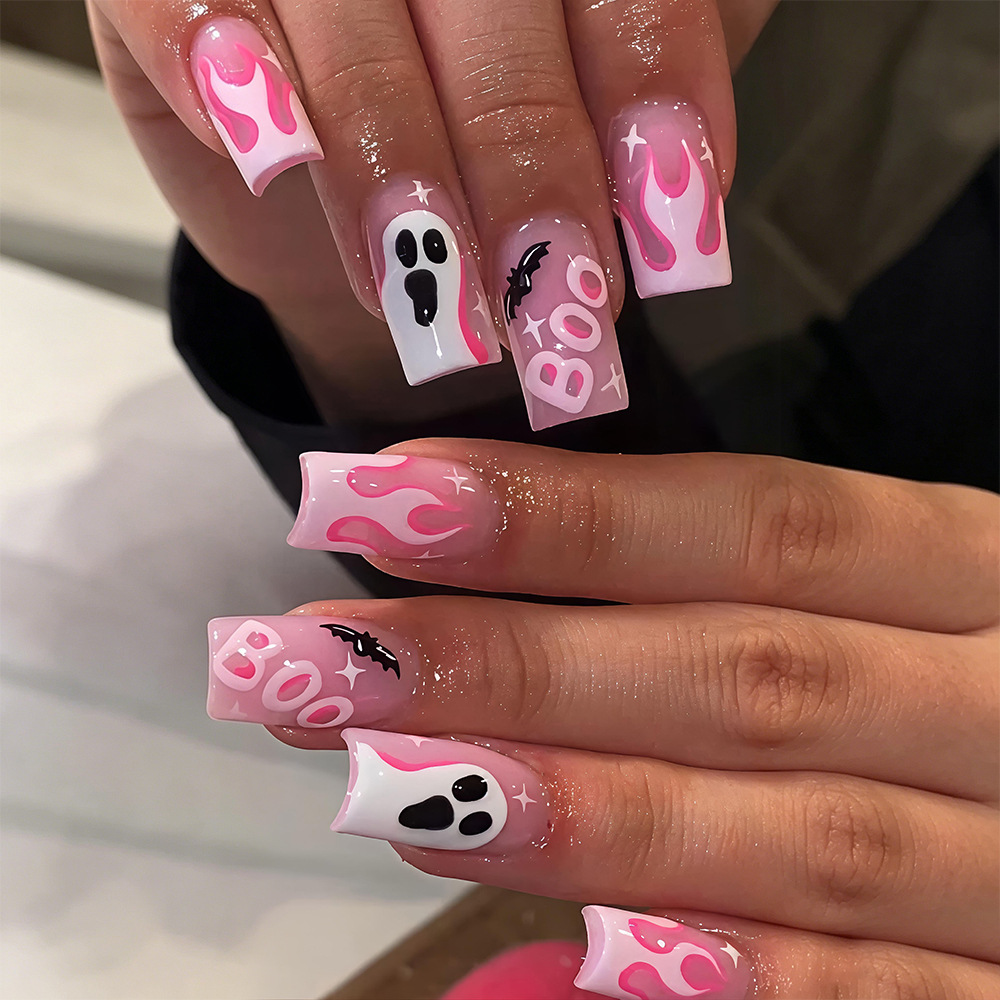 24 Uñas Postizas de Halloween, - Nail Art Y2K reseña y precio