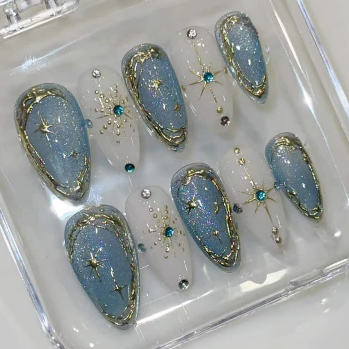 24 Uñas Postizas Adornadas con - Nail Art Glitter reseña y precio