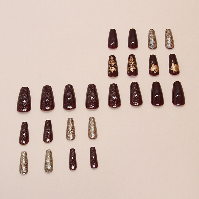 24 Uds. De uñas elegantes con  - Nail Art Burgundy reseña y precio