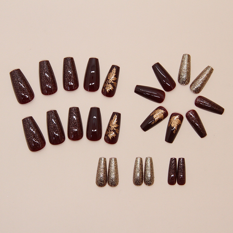 24 Uds. De uñas elegantes con  - Nail Art Burgundy reseña y precio