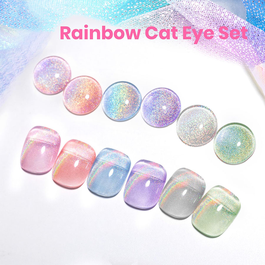 QAZIXU - Set de 1/6 Esmaltes d - Nail Art Cat Eye Pink reseña y precio