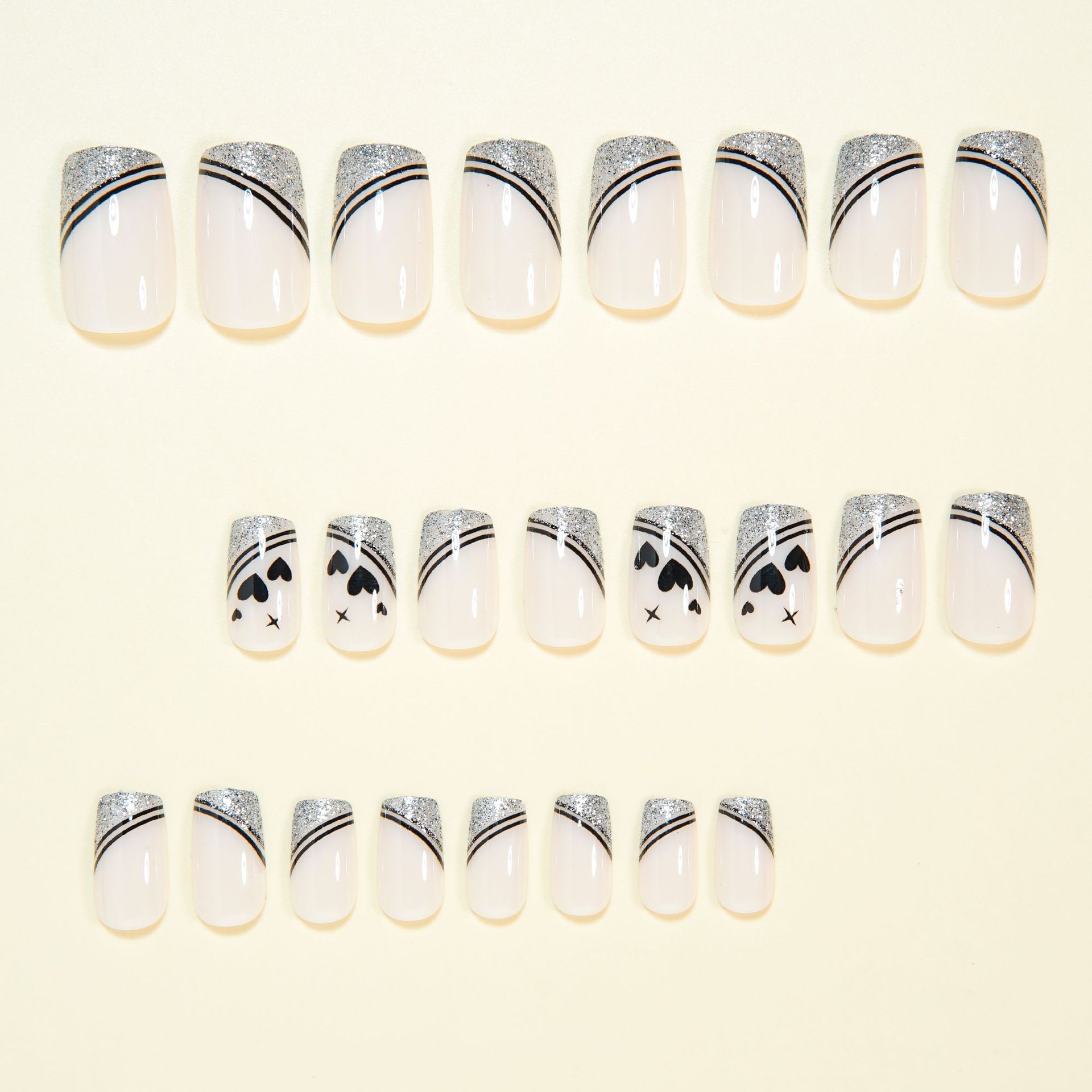Uñas postizas cuadradas cortas - Nail Art Glitter reseña y precio