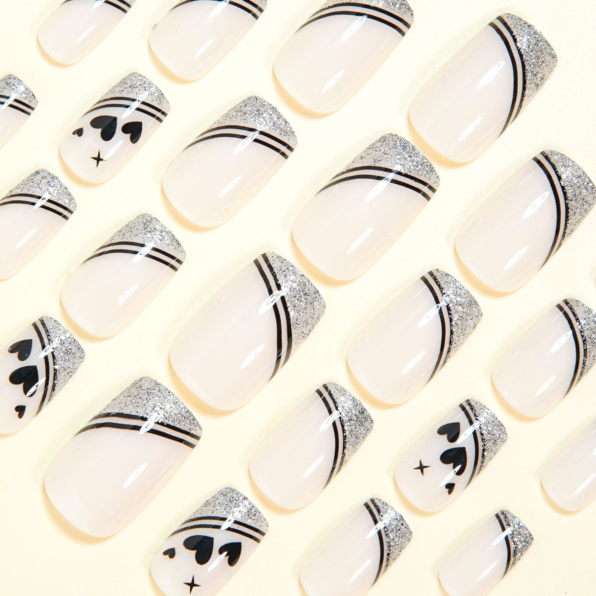 Uñas postizas cuadradas cortas - Nail Art Glitter reseña y precio