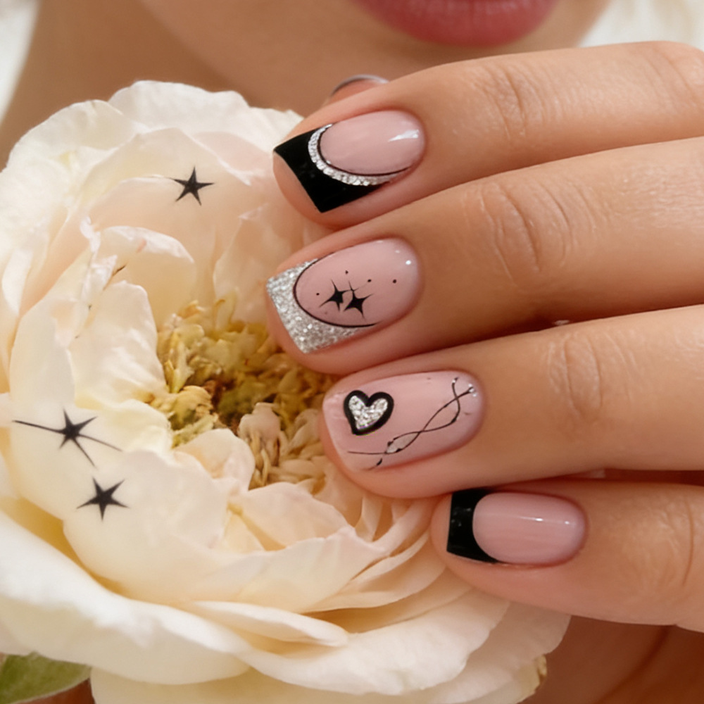 Uñas postizas cuadradas cortas - Nail Art Glitter reseña y precio