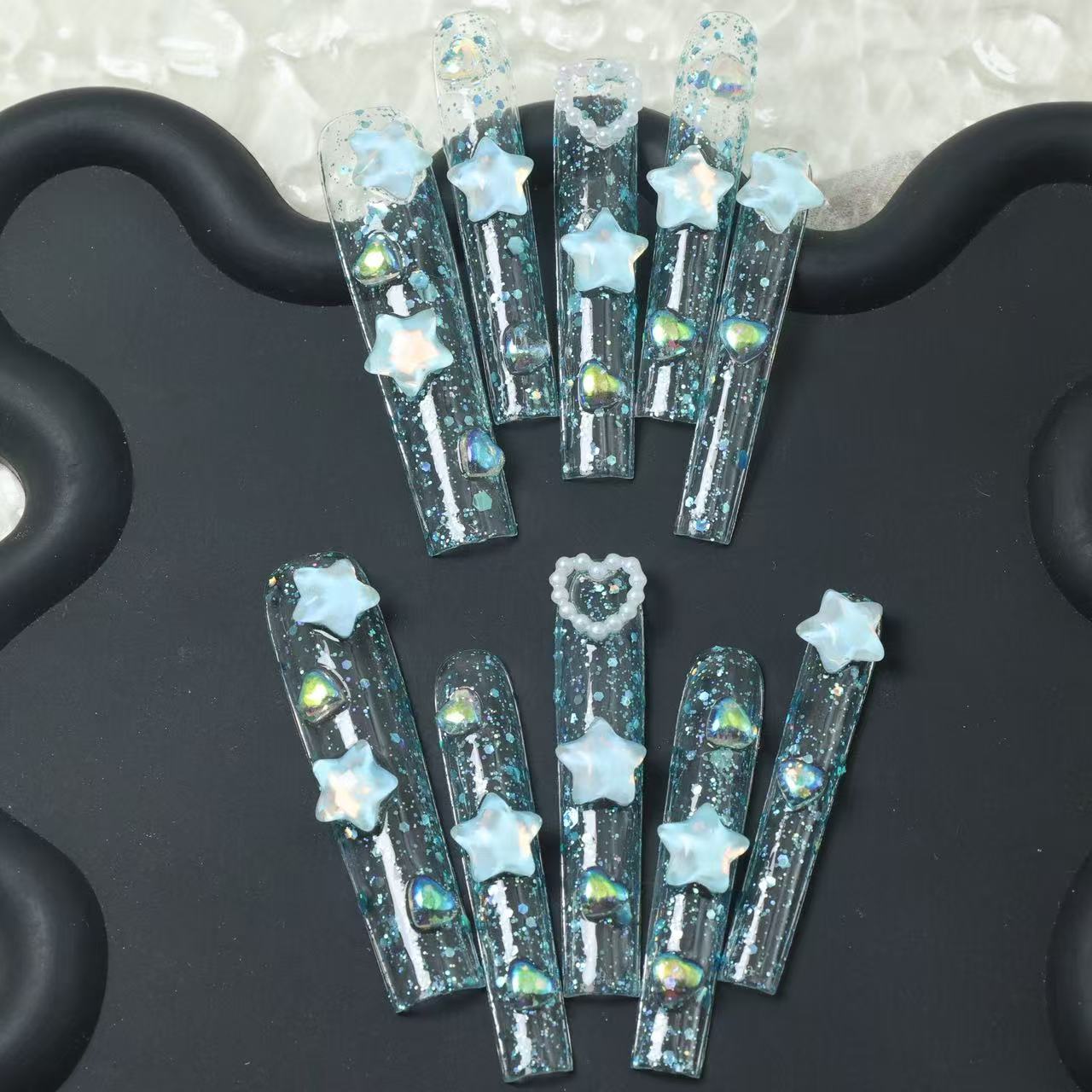 10 Uds. De uñas postizas hecha - Nail Art Y2K reseña y precio