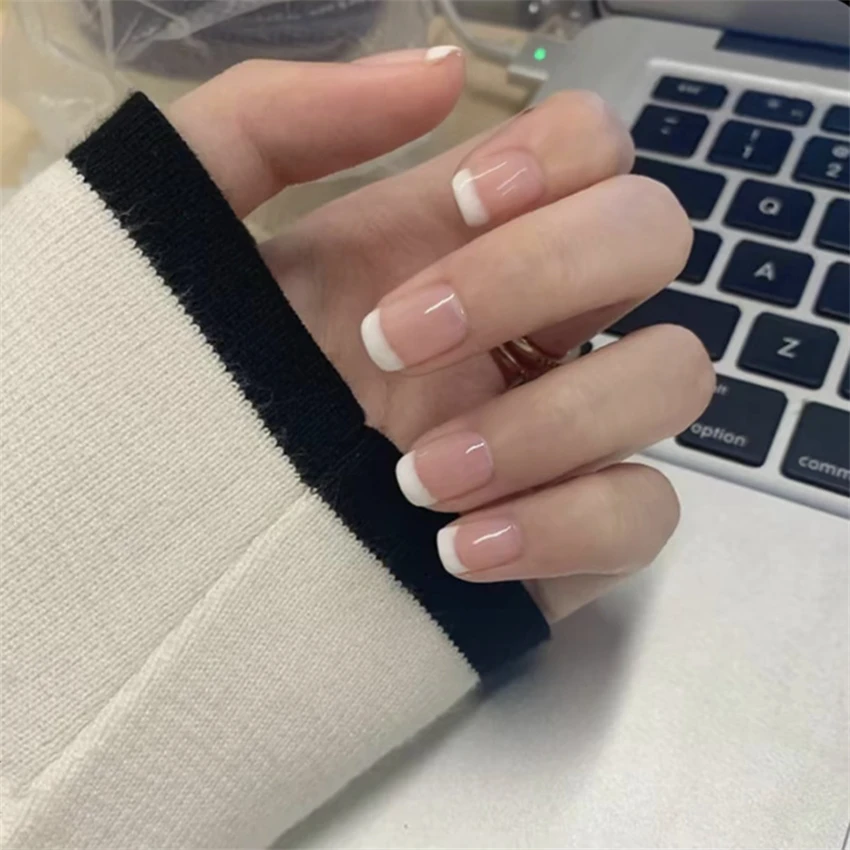24 unids/set de uñas cortas mi - Nail Art French Nails reseña y precio