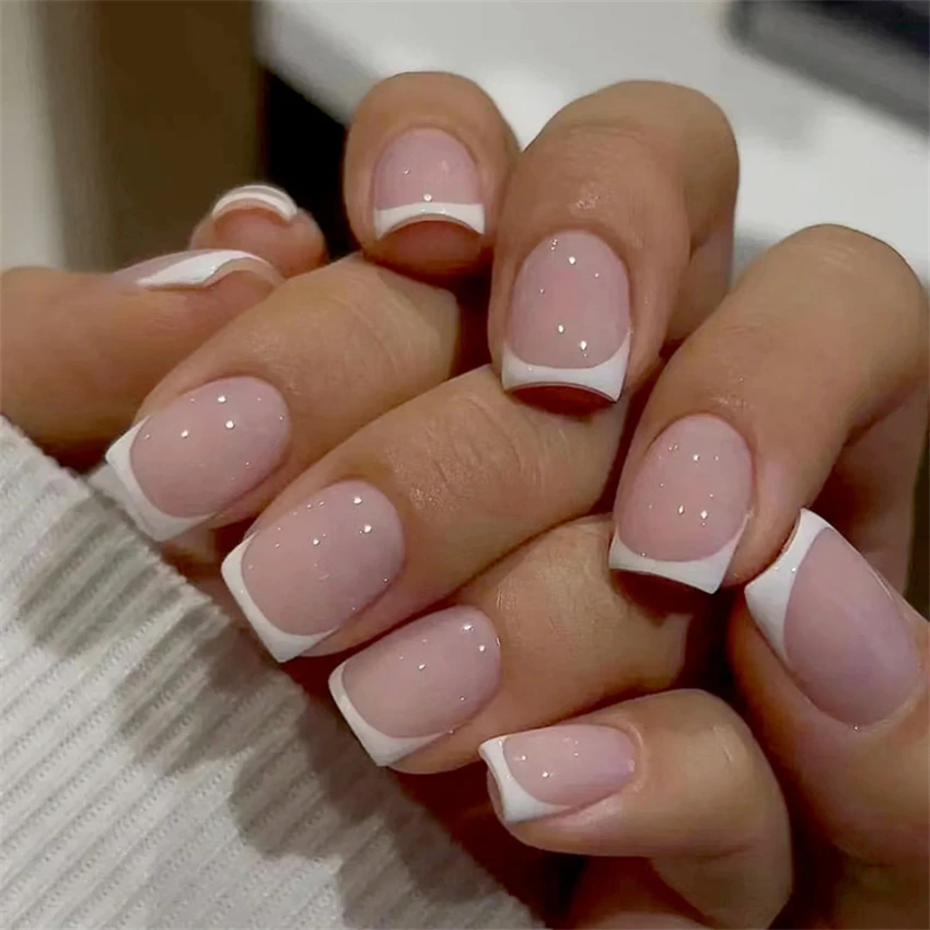 24 unids/set de uñas cortas mi - Nail Art French Nails reseña y precio