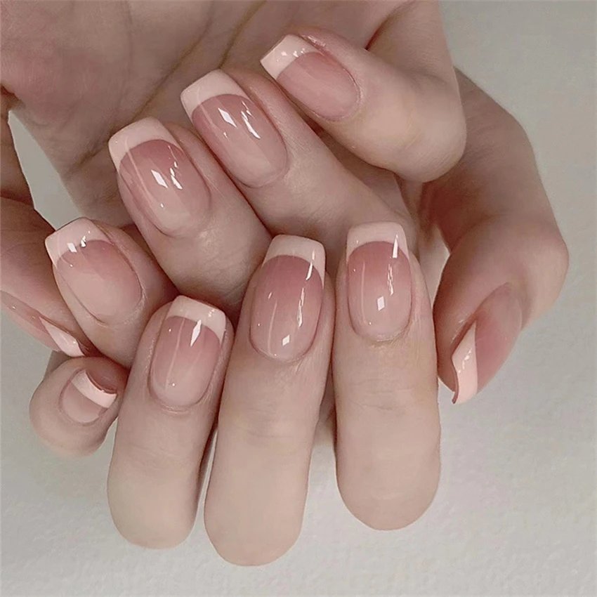 24 unids/set de uñas cortas mi - Nail Art French Nails reseña y precio