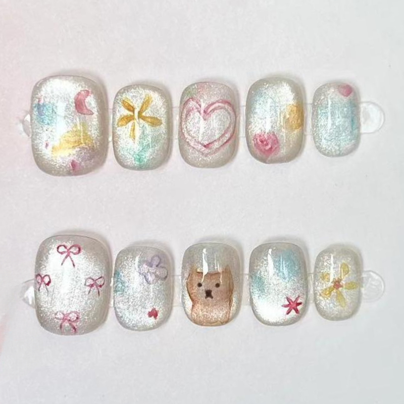 10 Uds. De uñas postizas redon - Nail Art Glitter reseña y precio