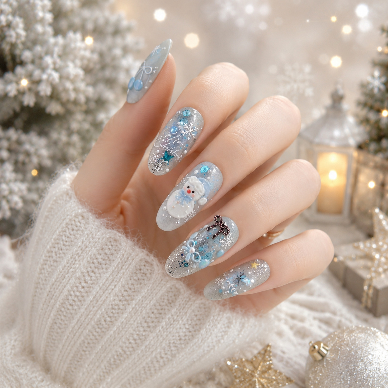 Adhesivo de Uñas Navideño, Azu - Nail Art Ice Blue reseña y precio