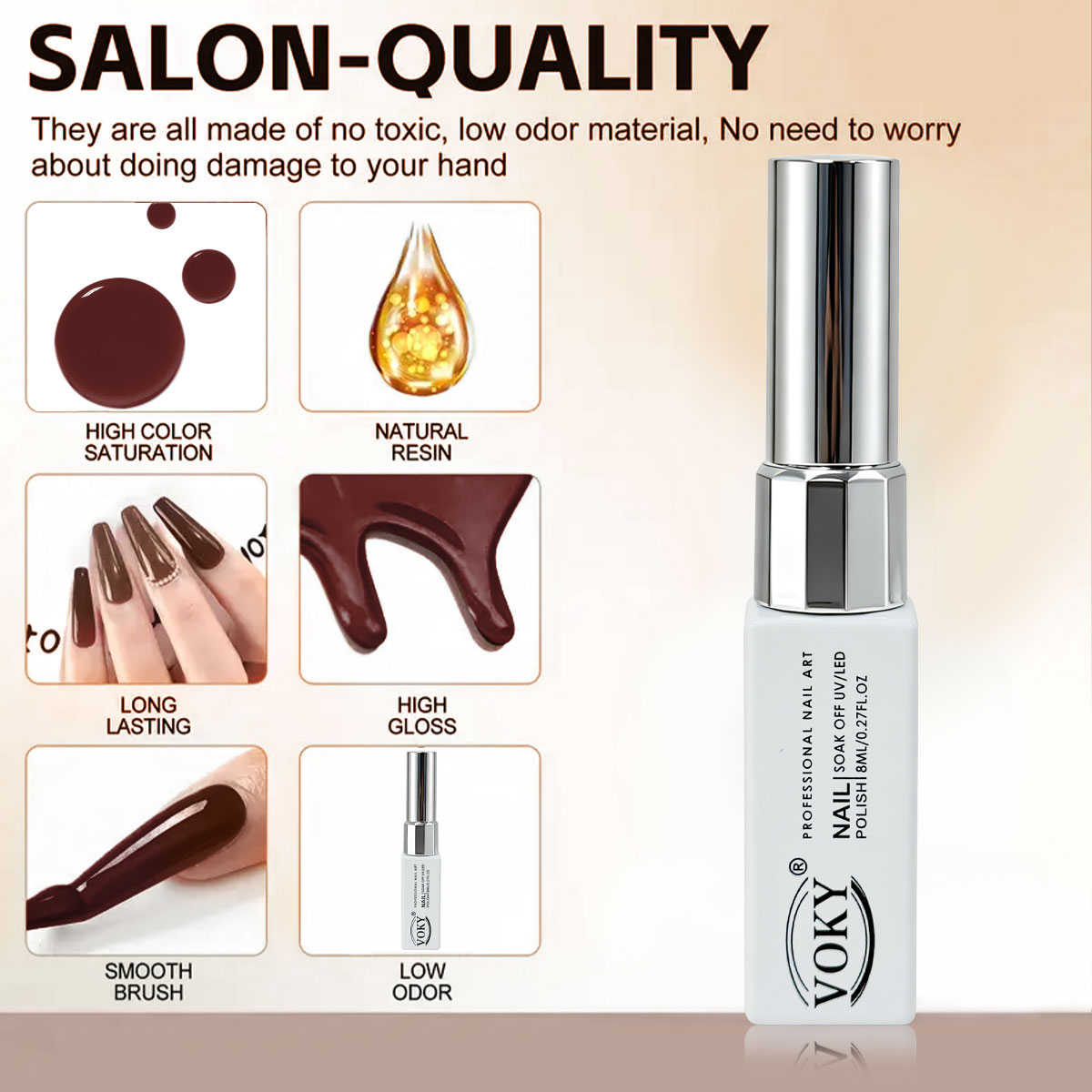 VOKY Nuevo Esmalte de Uñas en  - Nail Art Burgundy reseña y precio