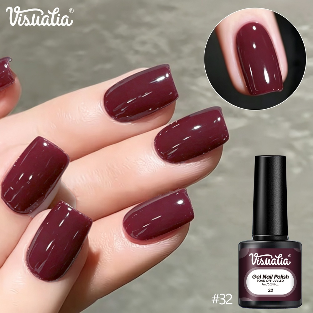 Visuatia Gel para Uñas Rojo Bo - Nail Art Burgundy reseña y precio