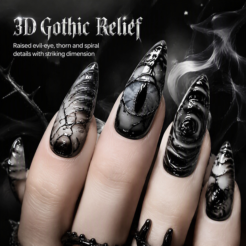 Uñas postizas góticas Stiletto - Nail Art Y2K reseña y precio