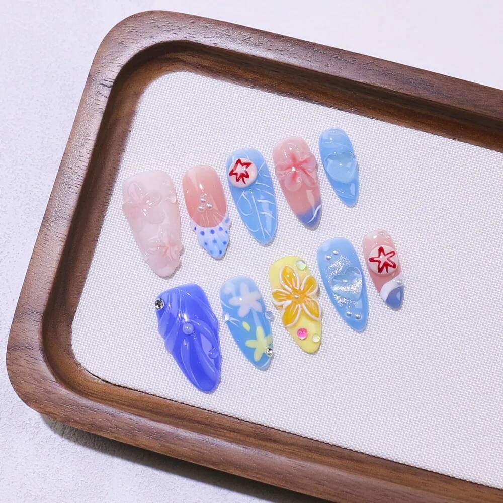 Uñas Postizas de Lujo en Forma - Nail Art Ice Blue reseña y precio