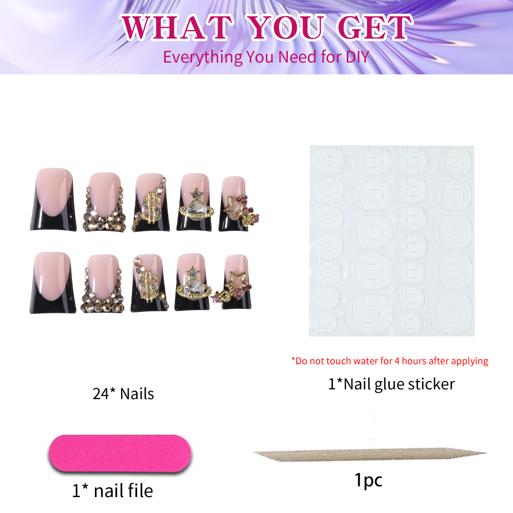 24 piezas de uñas postizas est - Nail Art Y2K reseña y precio