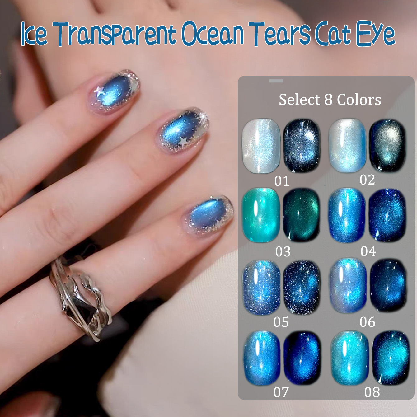 SHAKA 1-8 piezas Popular de Ve - Nail Art Ice Blue reseña y precio