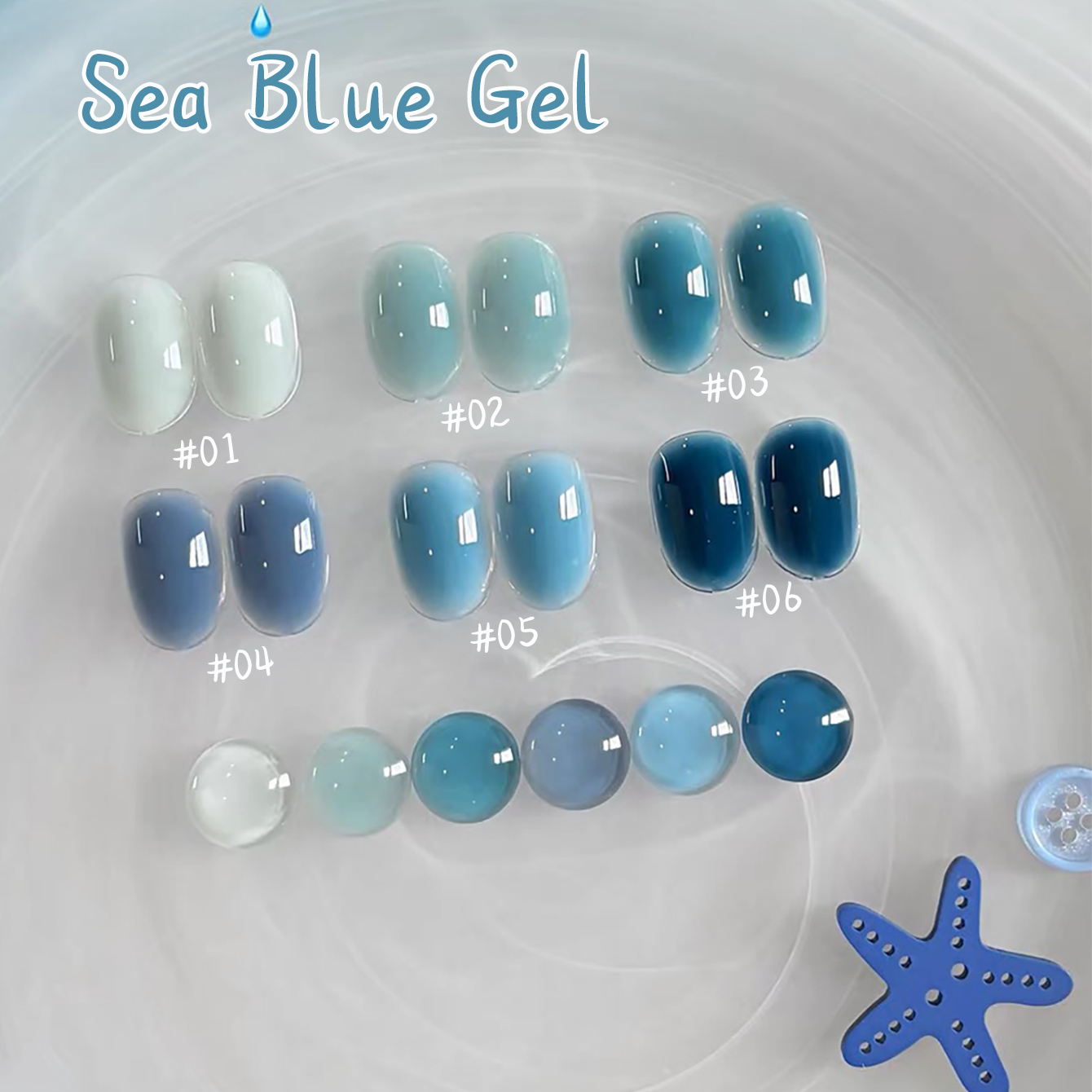 1-10 unidades de esmalte de uñ - Nail Art Ice Blue reseña y precio