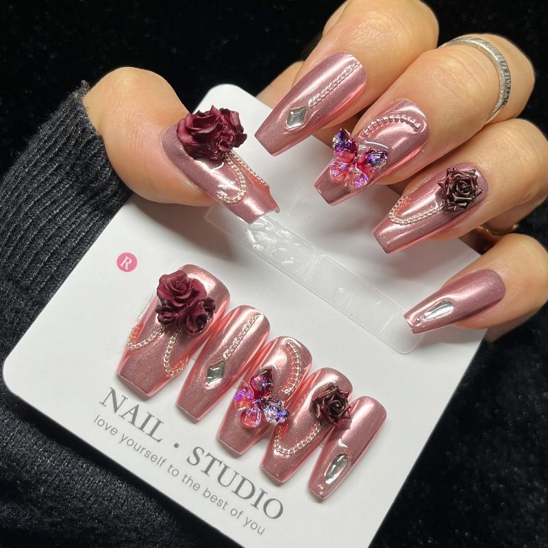 10 Uds. De uñas postizas de or - Nail Art Burgundy reseña y precio