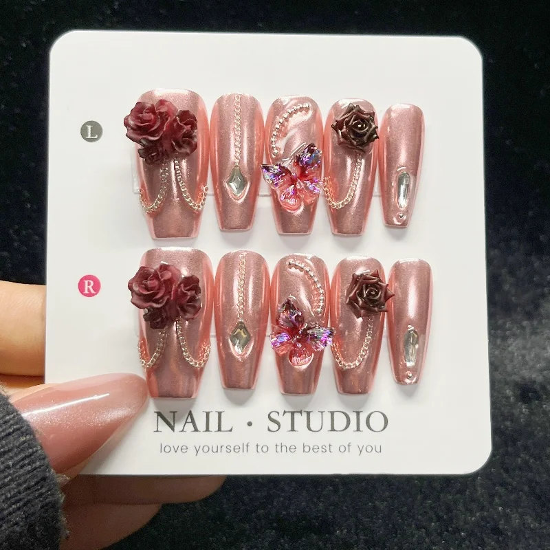 10 Uds. De uñas postizas de or - Nail Art Burgundy reseña y precio