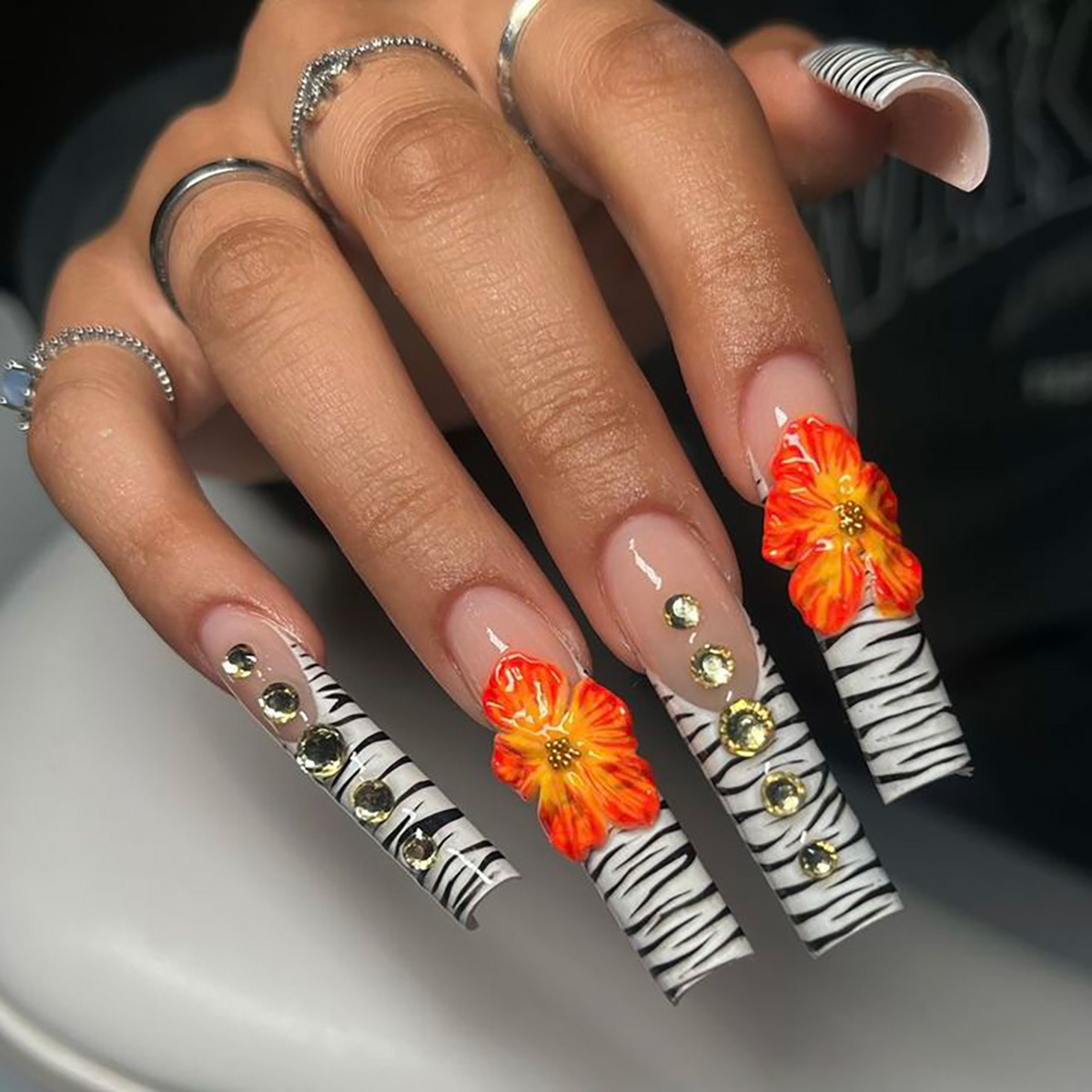 24 Uds. De uñas postizas cuadr - Nail Art French Nails reseña y precio