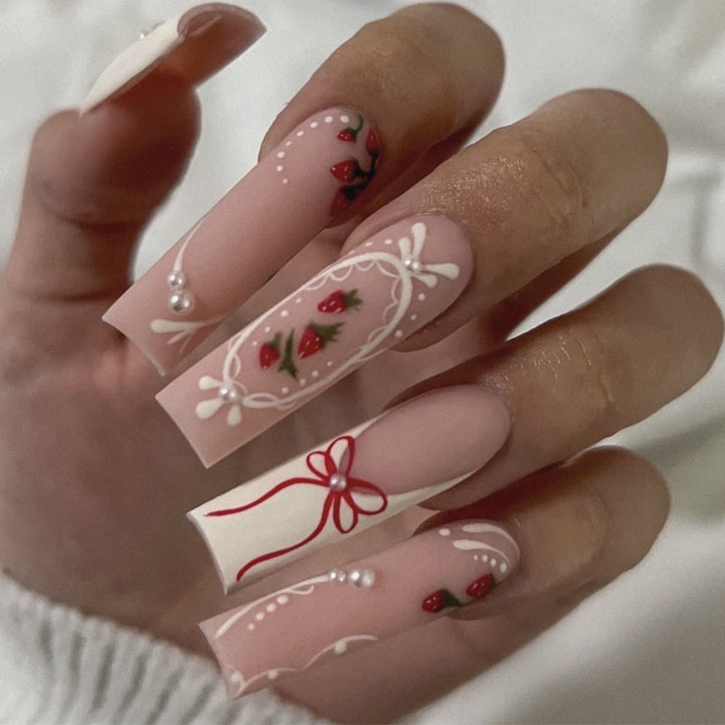 24 Uds. De uñas postizas cuadr - Nail Art French Nails reseña y precio